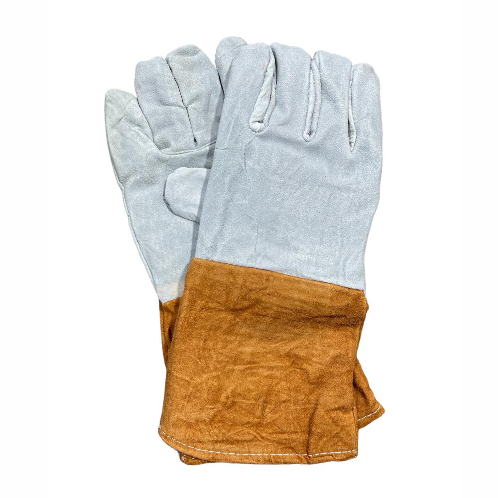 Grey & Yellow Leather Welder Glove 