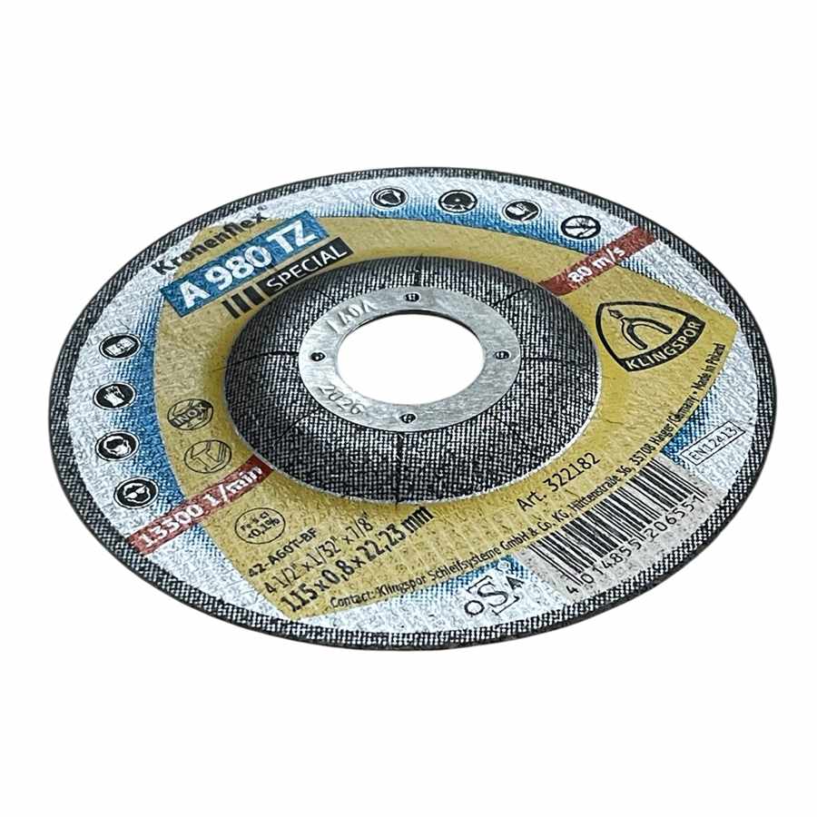 Klingspor Cut Off Wheel A980TZ Type-27 4-1/2