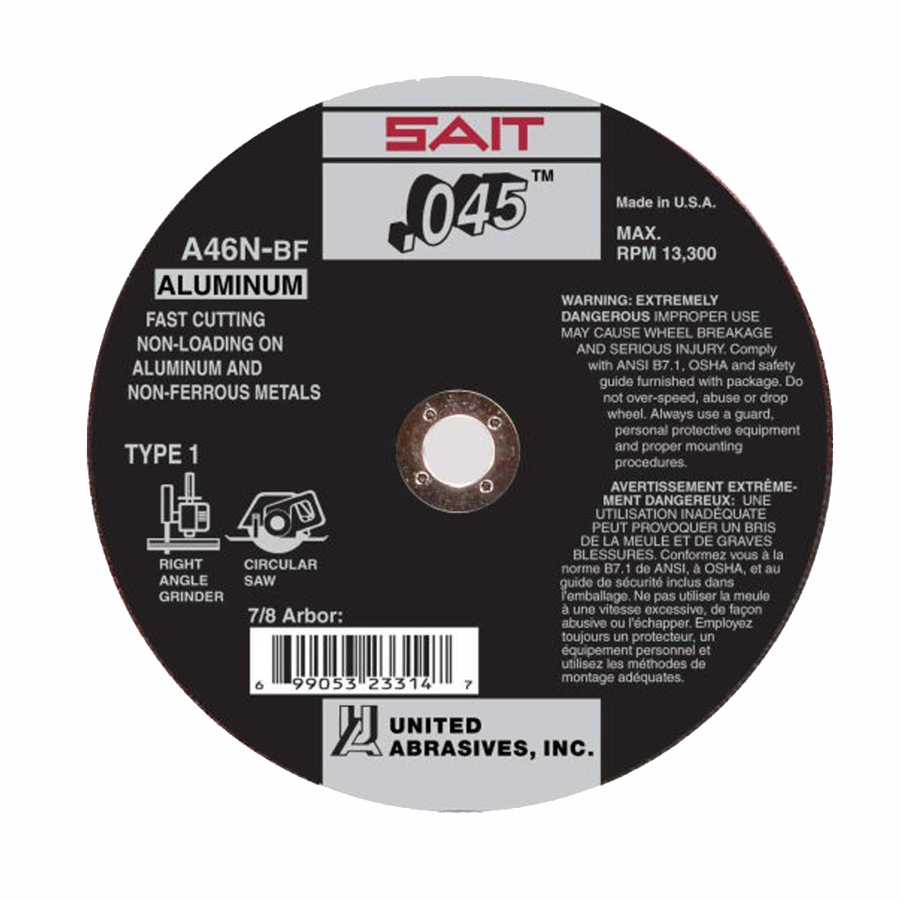 SAIT Alum Cut Off Wheel Type-1 A46N 4-1/2