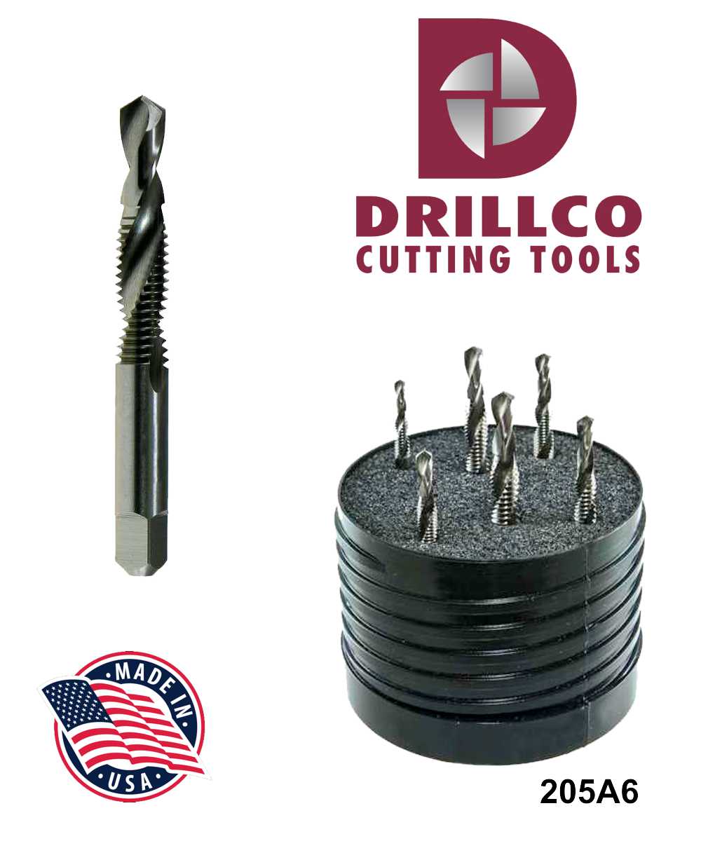 205A008C 8-32 Combined Tap & Drill Drillco Cutting Tools